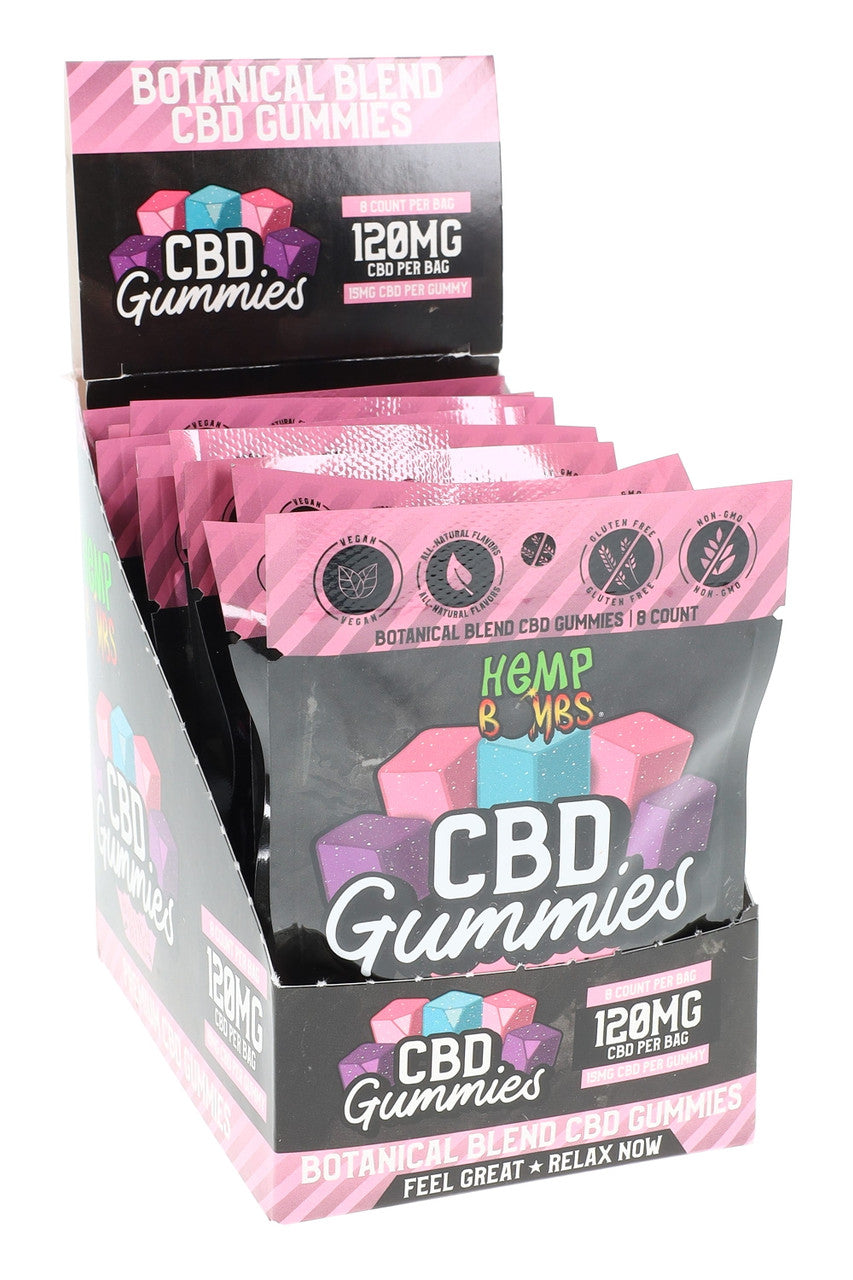 Hemp Bombs - Botanical Blend CBD Gummies 8-count (15 mg CBD Per Gummy) Single Pack 120mg