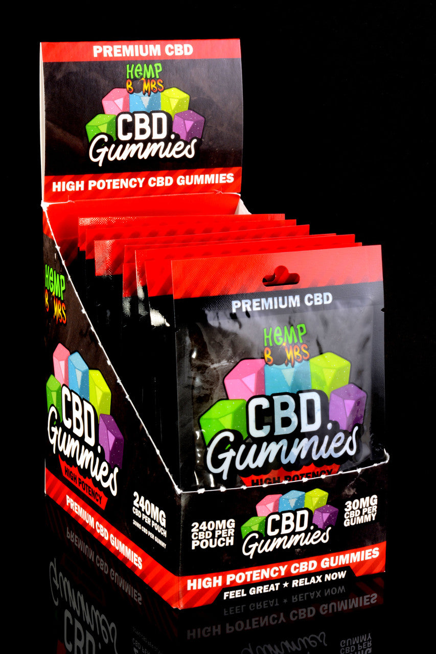 Hemp Bombs - Premium CBD Gummies 8-count (30mg Per Gummy) High Potency Single Pack 240 mg Per Pouch