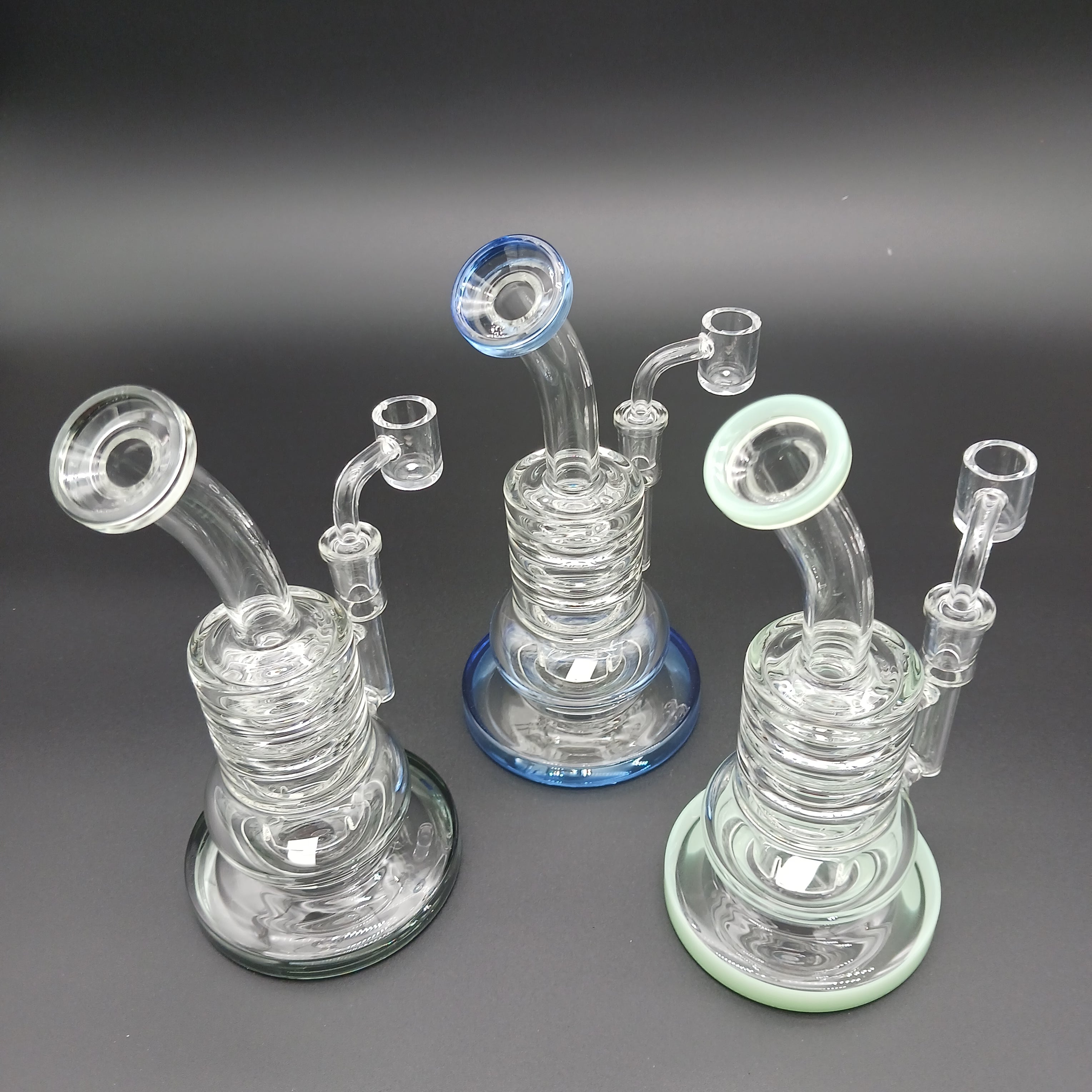 8" Flat Bottom Ring Design Water Pipe G-G