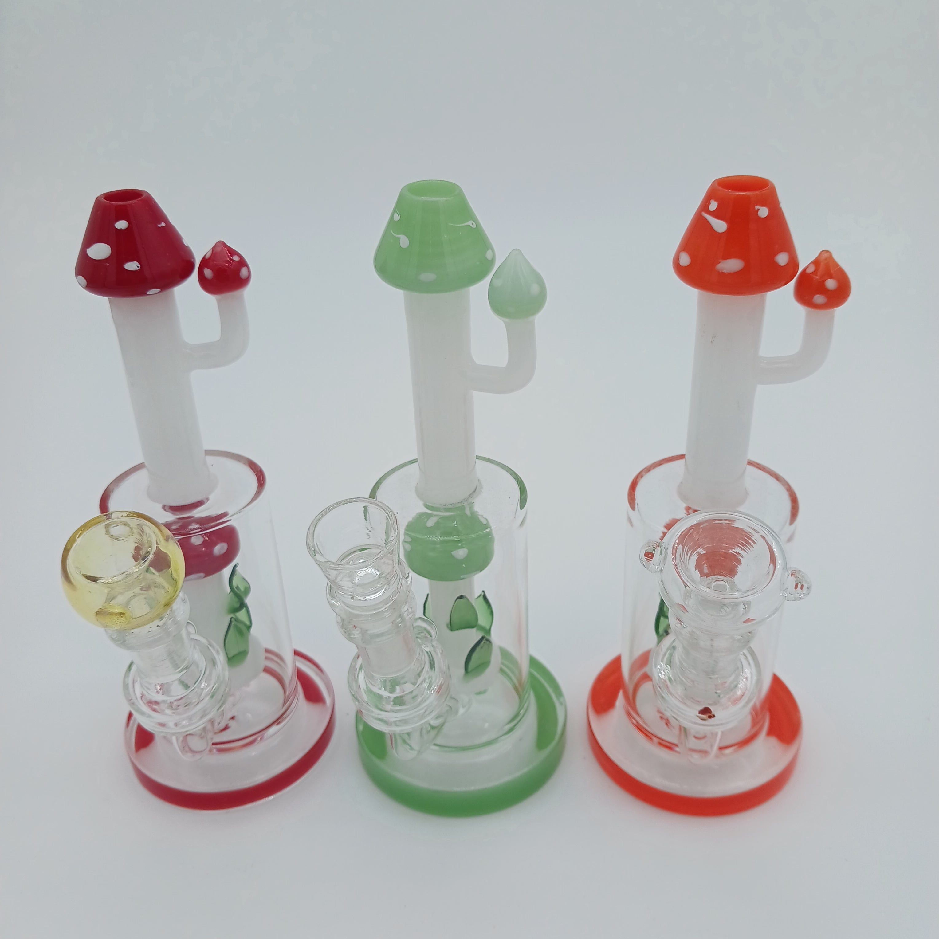 8"Straight Mushroom Design Dab Rig Water Pipe With 14mm Male Banger