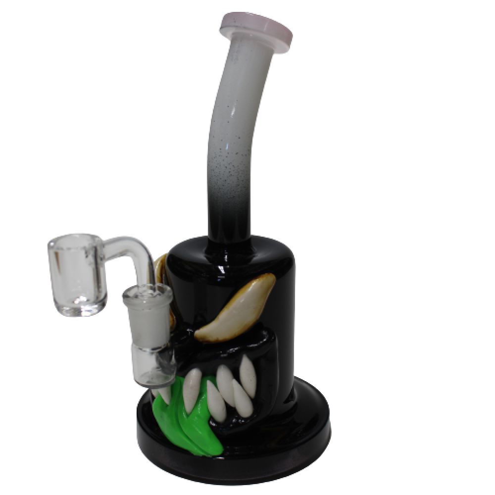 8'' Assorted Monster Design Hand Made Art Dab Rig Water Pipe With 14 MM Male Banger