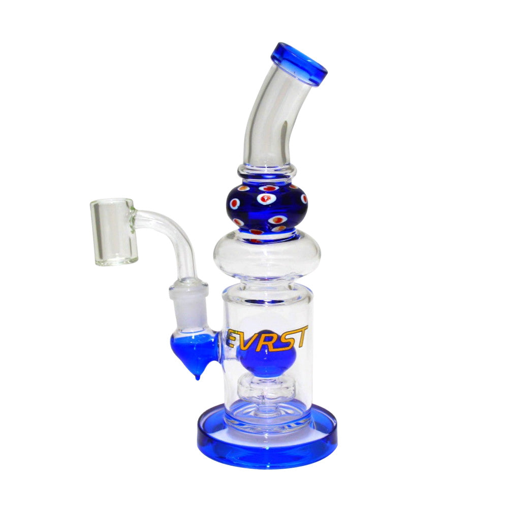 8" Evrst Dot Color Dab Rig Water Pipe With 14mm Male Banger