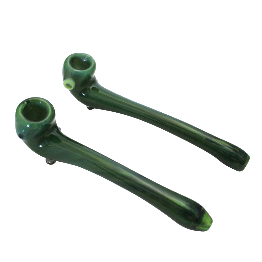 8'' Green Color Heavy Duty Glass Sherlock Pipe