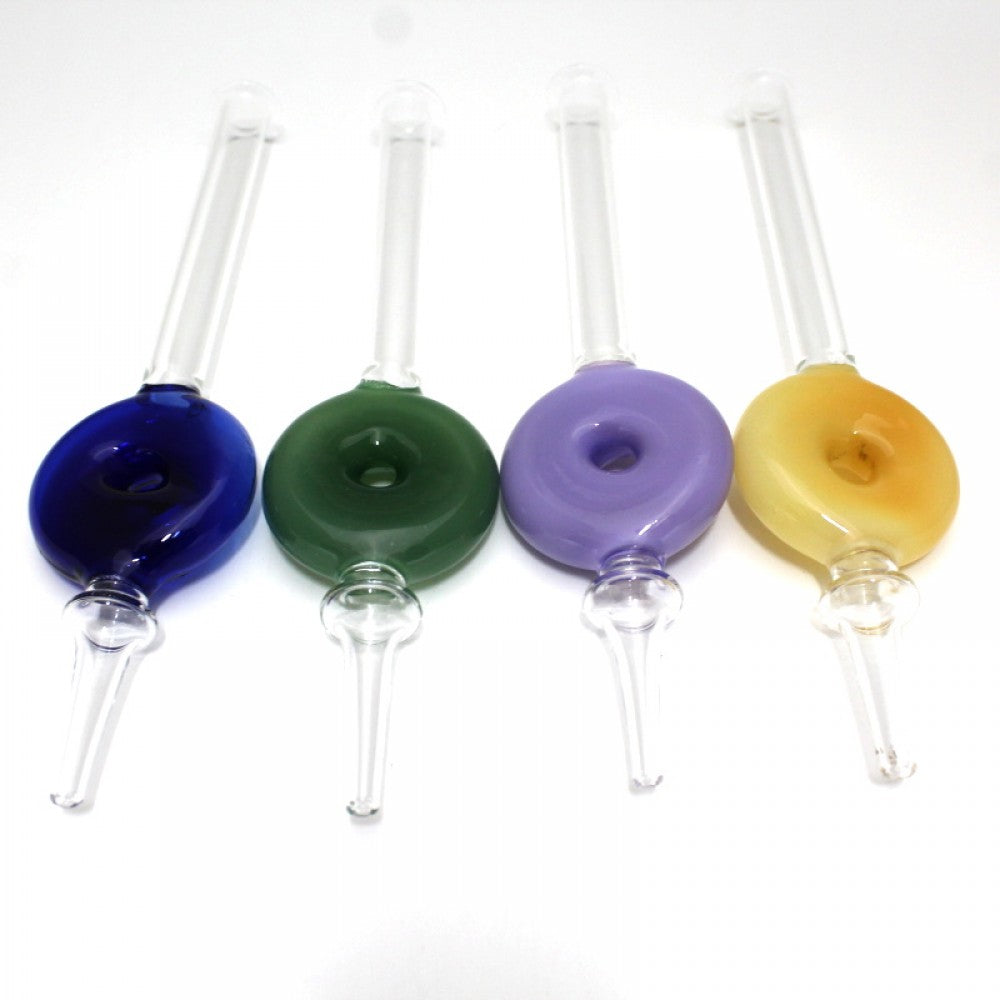 8'' US Color Glass Donut Shaped Straw Kit