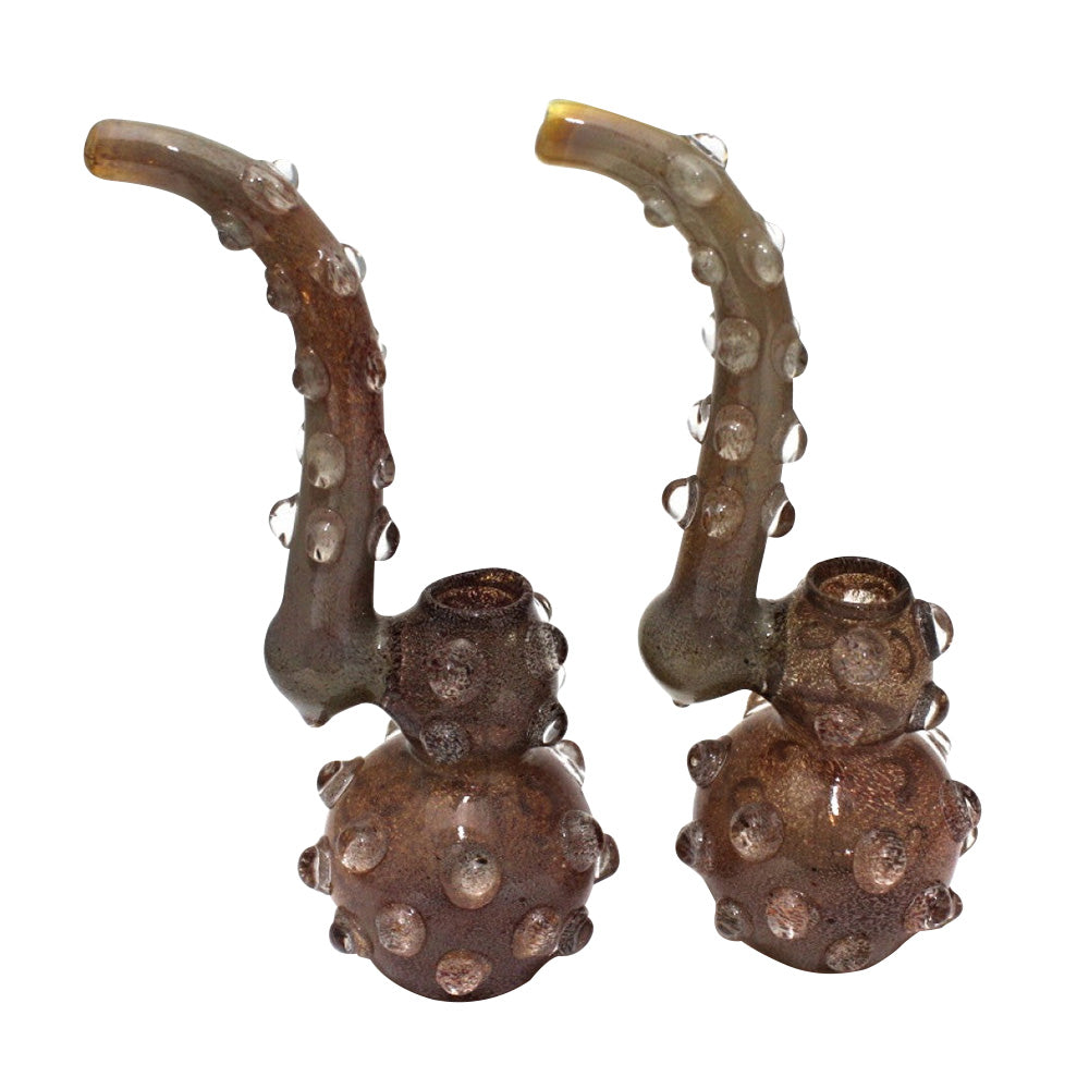 9.5'' Brown Color With Cubed Design Sherlock Style Bubbler Large Size