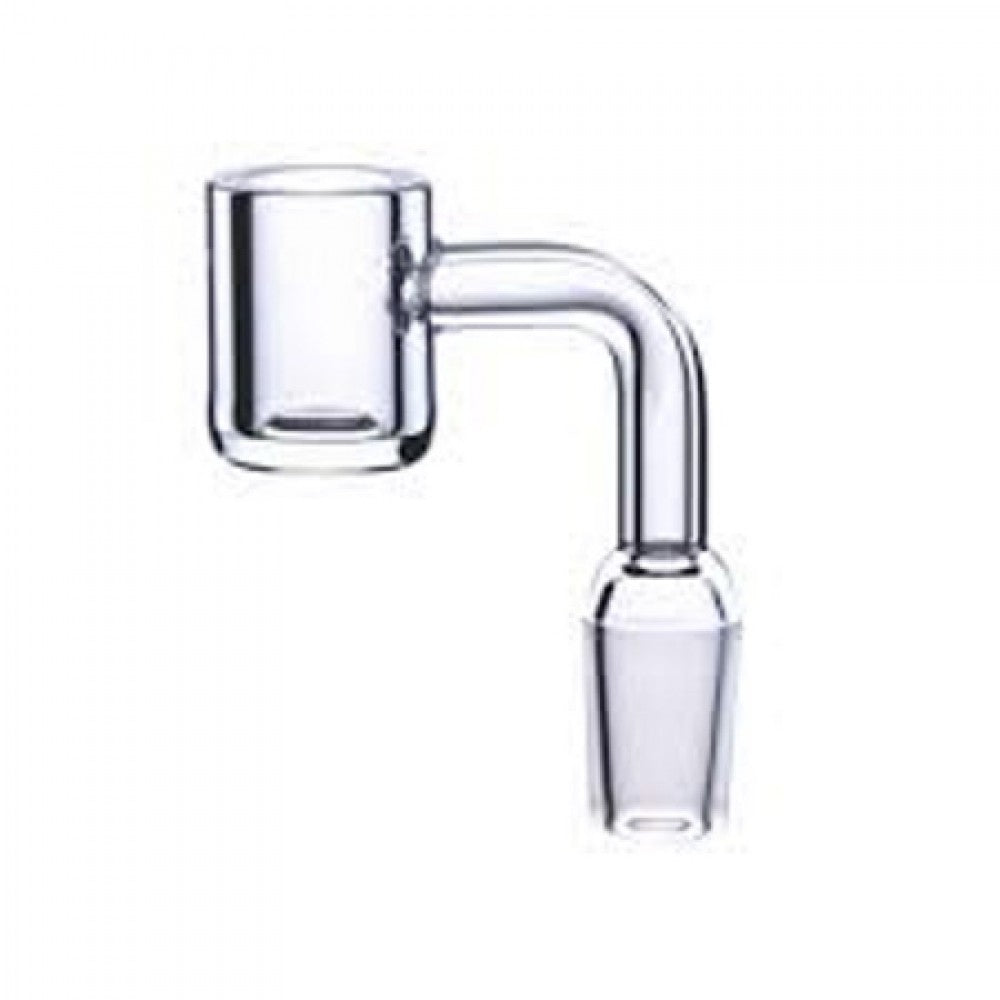 90 degree 14MM male flat top quartz banger made from high-quality quartz for even heating, durability, and smooth concentrate vaporization.