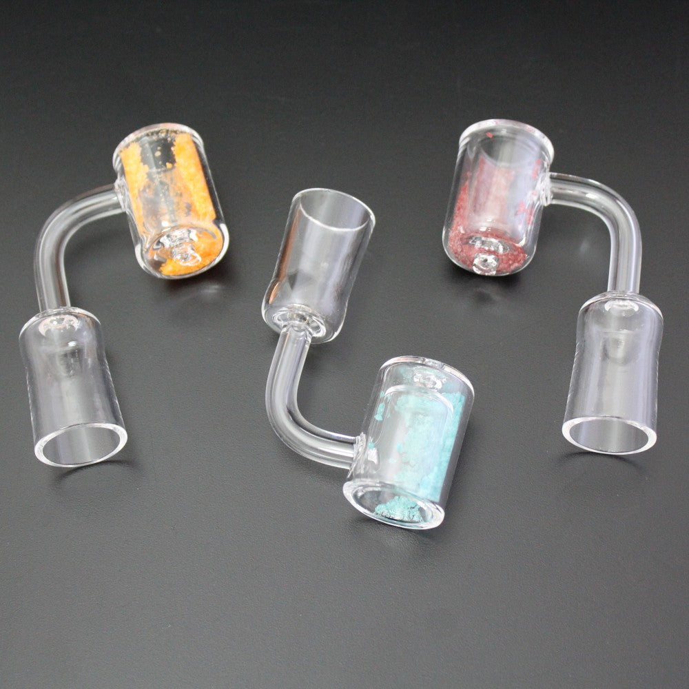 90 degree Colored Sand Quartz Banger 18 MM Female  90 degree Colored Sand Quartz Banger 18 MM Female