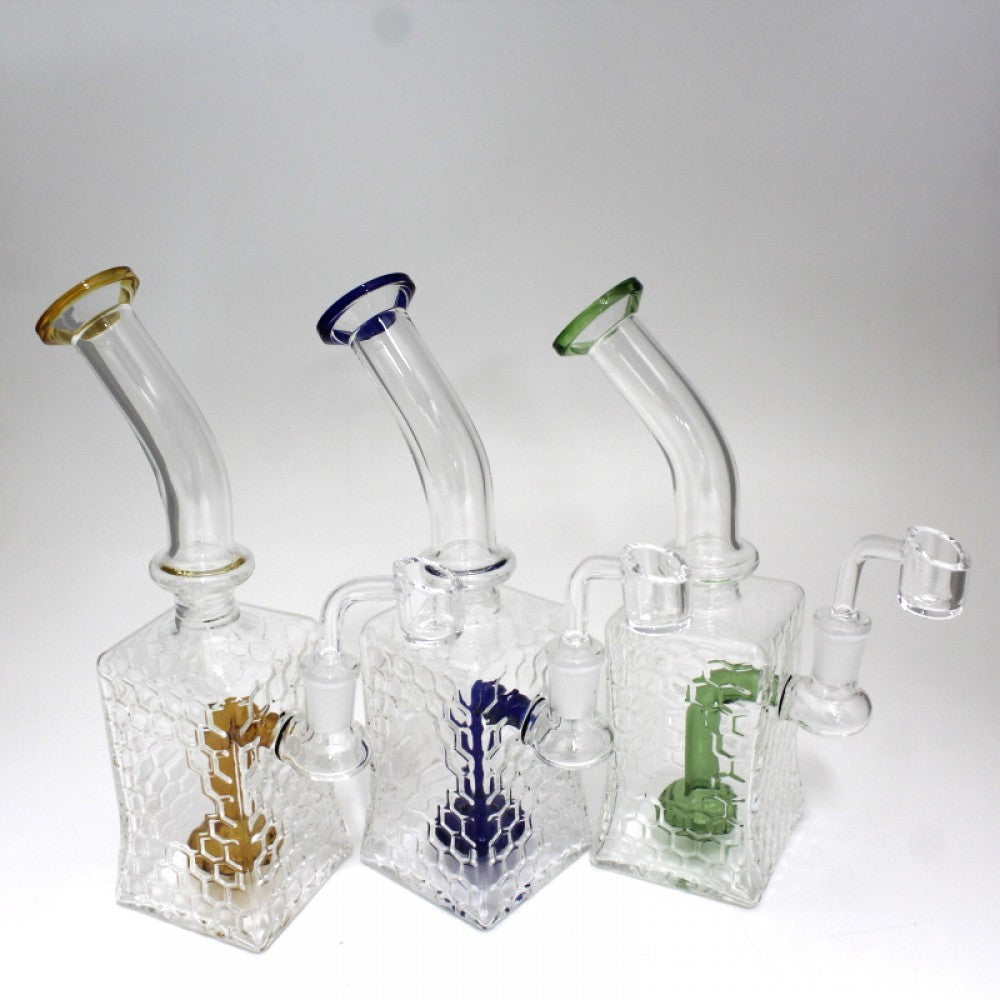 9'' Bubble Design Dab Rig Water PIpe With 14 MM Male Banger