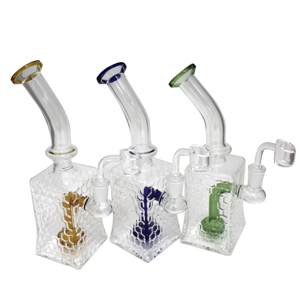 9'' Bubble Design Dab Rig Water PIpe With 14 MM Male Banger