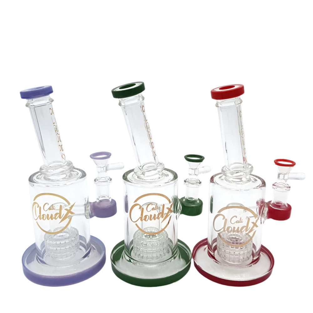 9-inch Cali Cloudx showerhead percolator glass water pipe for smooth filtration
