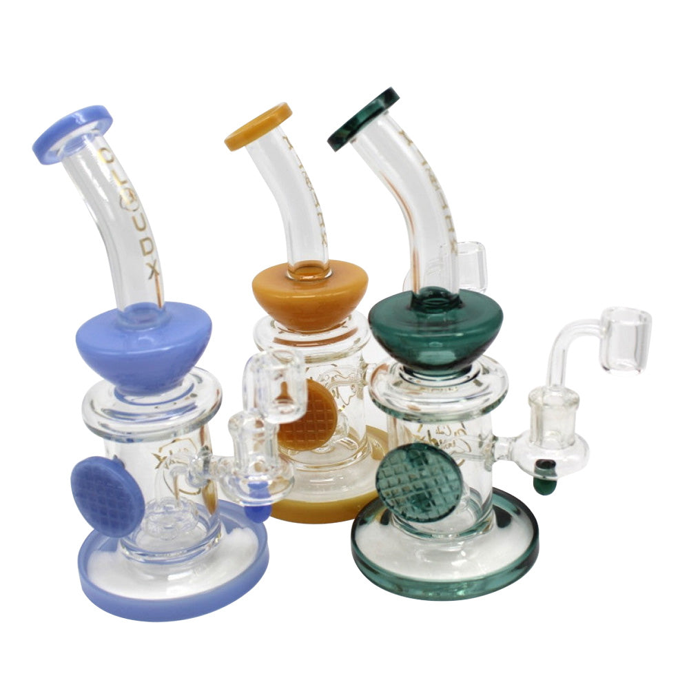 9'' DESIGNER DAB RIG WATER PIPE WITH 14 MM MALE BANGER BY CALI CLOUDX