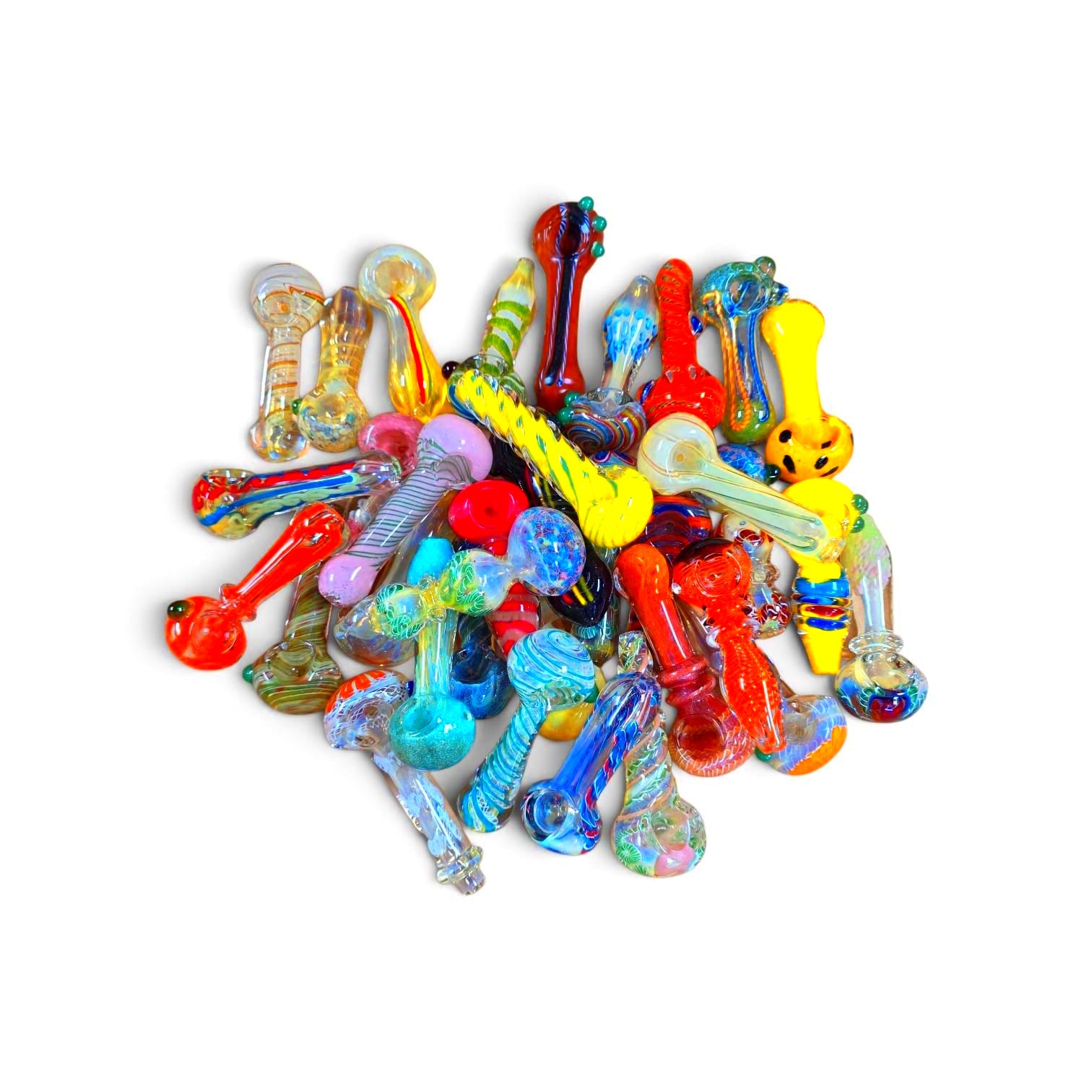 Mixed And Match Mix Color Glass Hand Pipe 35 Pcs Per Bundle