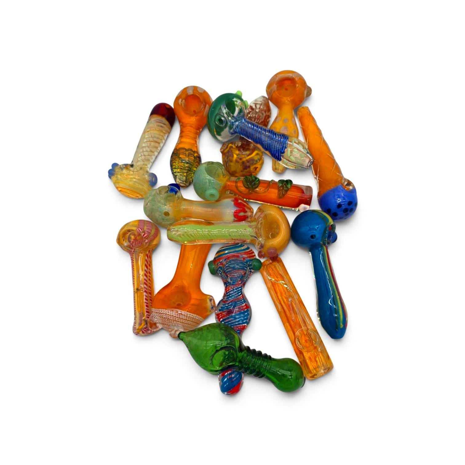 Mixed And Match Heavy Duty Glass Hand Pipe 15 Pcs Per Pack