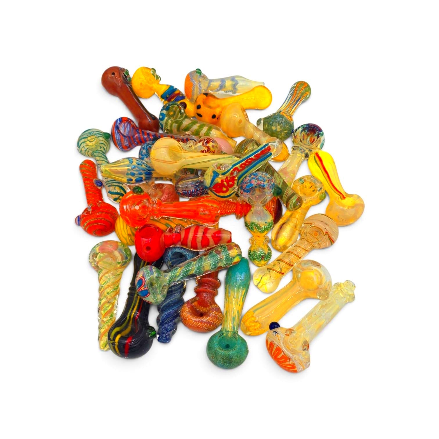 Mixed And Match Mix Color Glass Hand Pipe 35 Pcs Per Bundle