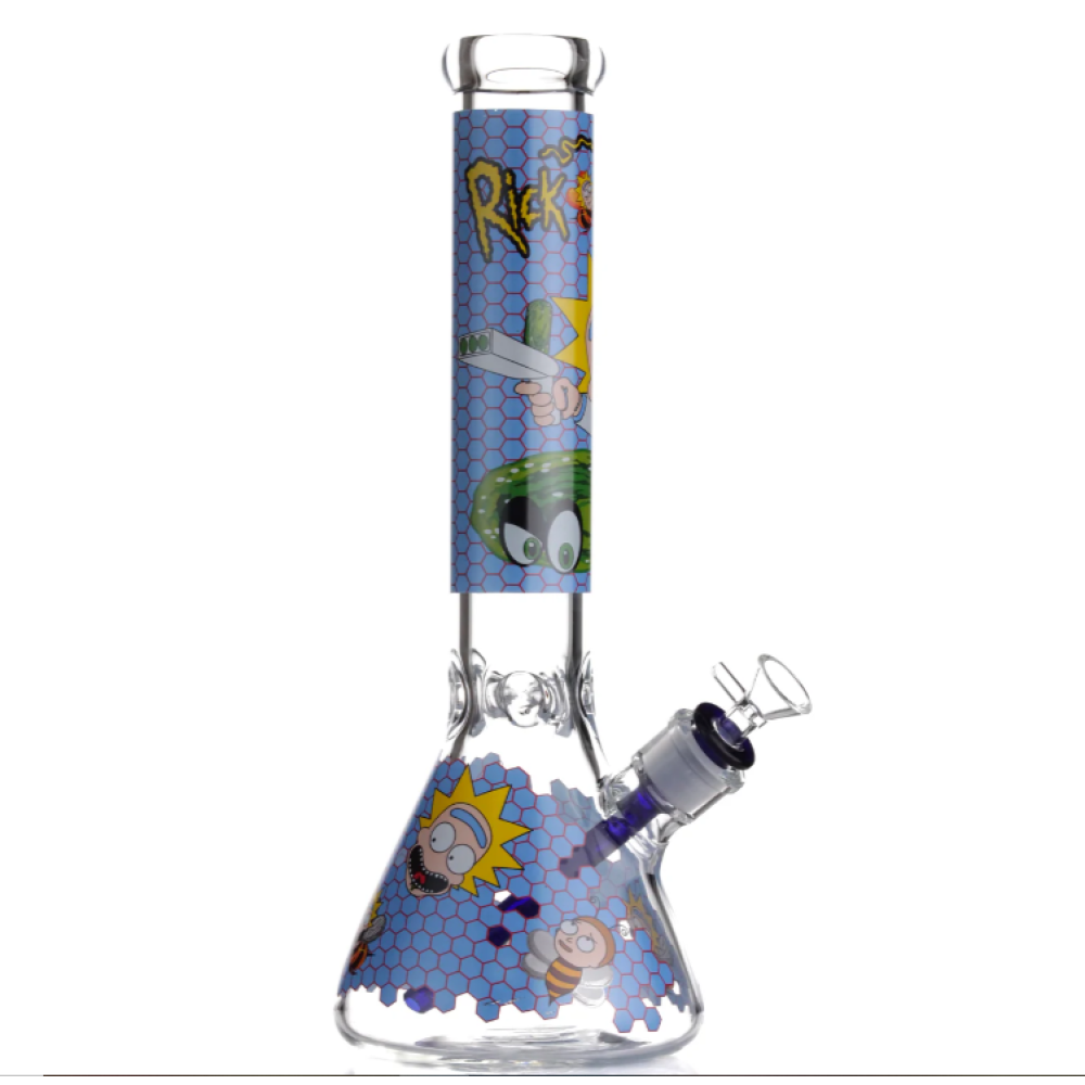 10'' Beaker Decal Design Colorful Water Pipe With 14 MM Male Bowl G-G