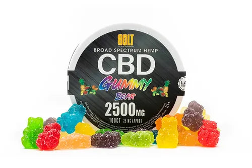 BOLT CBD Fruit Flavored Gummy Bears -2500mg 100 count