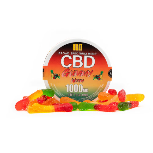 BOLT CBD Fruit Flavored Gummy Worms – 1000mg 80 Count