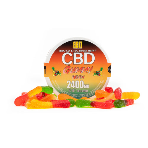 BOLT CBD Fruit Flavored Gummy Worms – 2400mg 125 Count