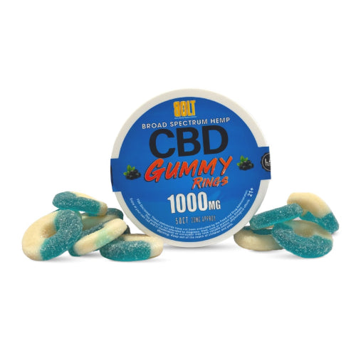 BOLT CBD Gummy Rings – Blueberry 1000mg 50 Count