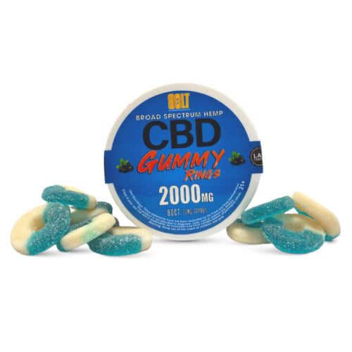 BOLT CBD Gummy Rings – Blueberry 2000mg 80 Count