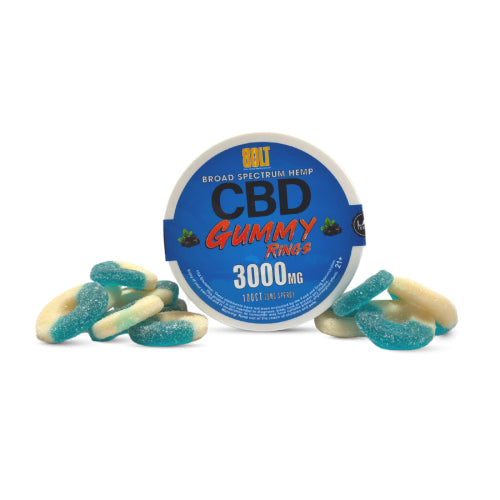 BOLT CBD Gummy Rings – Blueberry 3000mg 100 Count