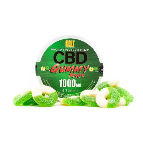 BOLT CBD Gummy Rings – Green Apple 1000mg 50 Count