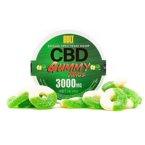 BOLT CBD Gummy Rings – Green Apple 3000mg 100 Count