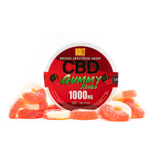 BOLT CBD Gummy Rings – Watermelon 1000mg 50 Count