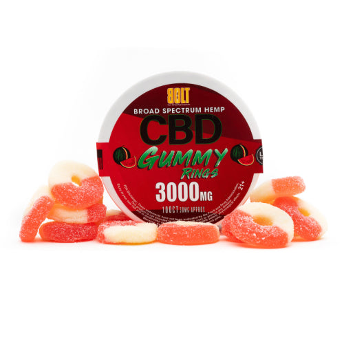 BOLT CBD Gummy Rings – Watermelon 3000mg 100 Count