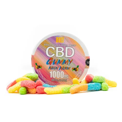 BOLT CBD Neon Mix Fruit Flavored Gummy Worms – 1000mg 80 Count