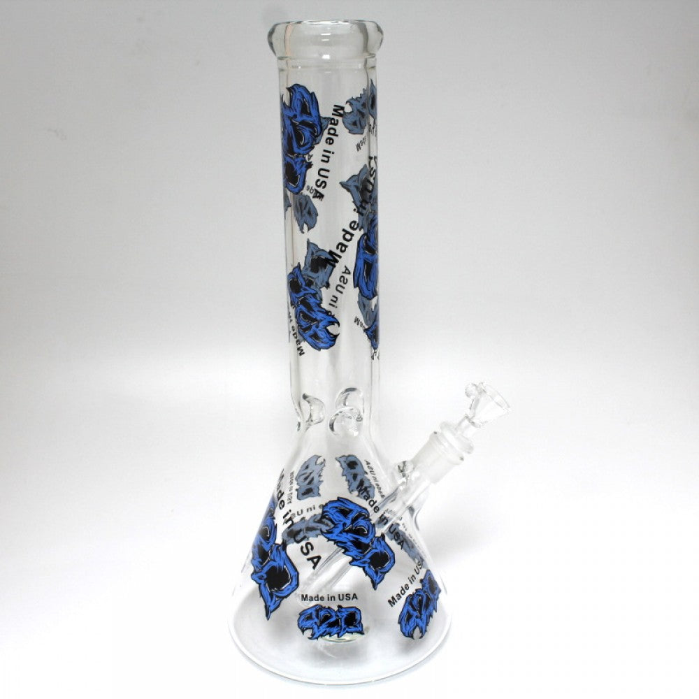 14'' USA Beaker With Full Decal Water Pipe Glass ON Glass