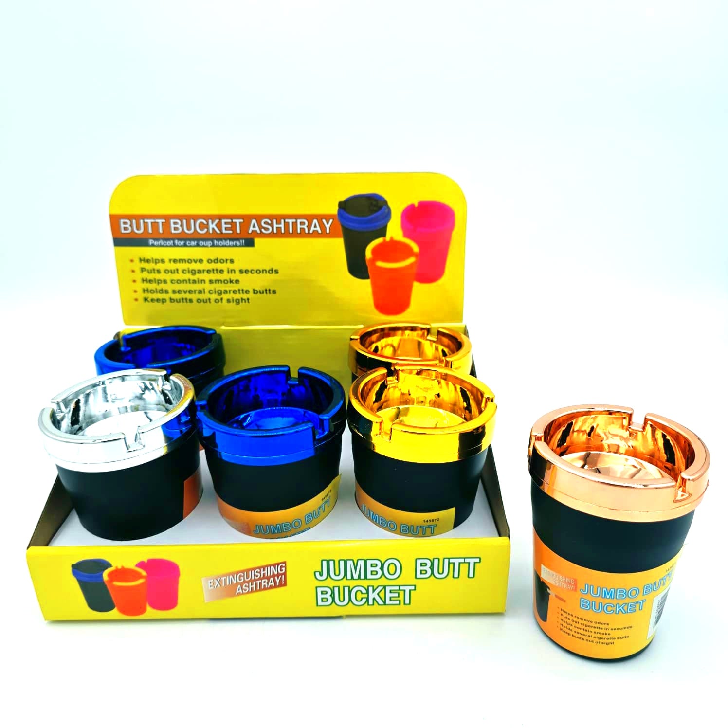Jumbo Butt Bucket Cup Ashtray 6PK