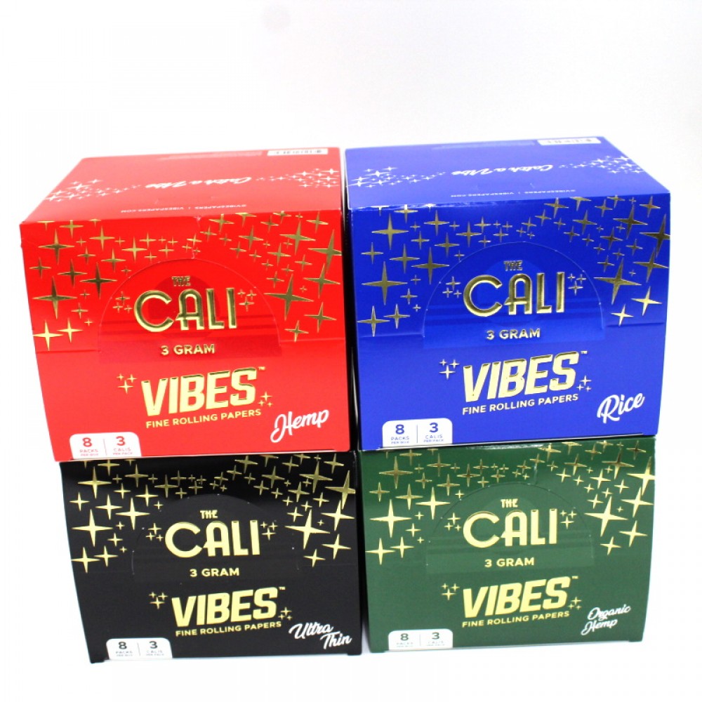 Cali Vibes Cones Organic Hemp 3 gram 8 Packs Per Box 3 Calis Per Pack