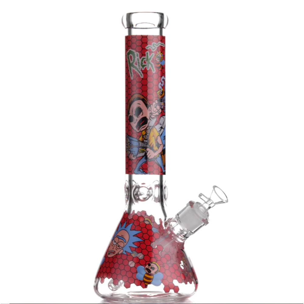 10'' Beaker Decal Design Colorful Water Pipe With 14 MM Male Bowl G-G