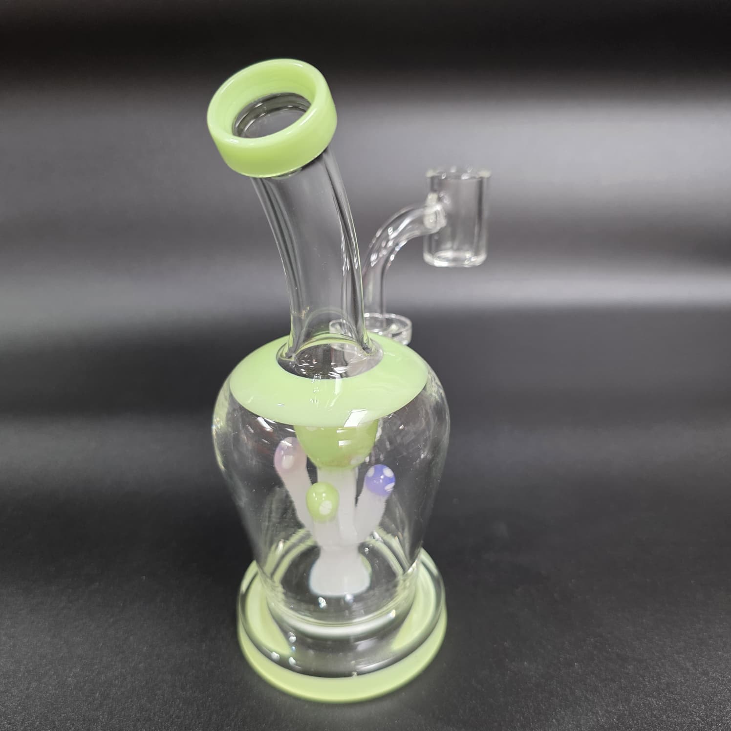 6''  Mushroom Percolator Dab Rig Water Pipe With 14 MM Male Banger