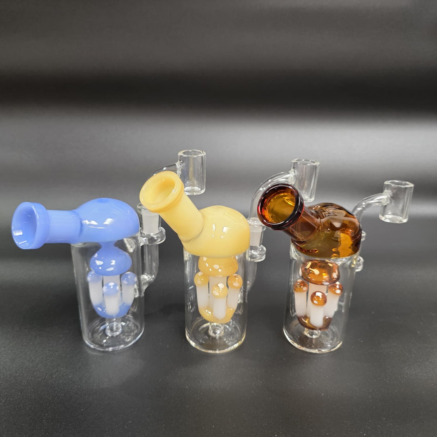 5'' Side Arm Mushroom Percolator Dab Rig Water Pipe With 14 MM Male Banger