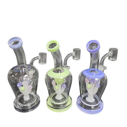 6''  Mushroom Percolator Dab Rig Water Pipe With 14 MM Male Banger