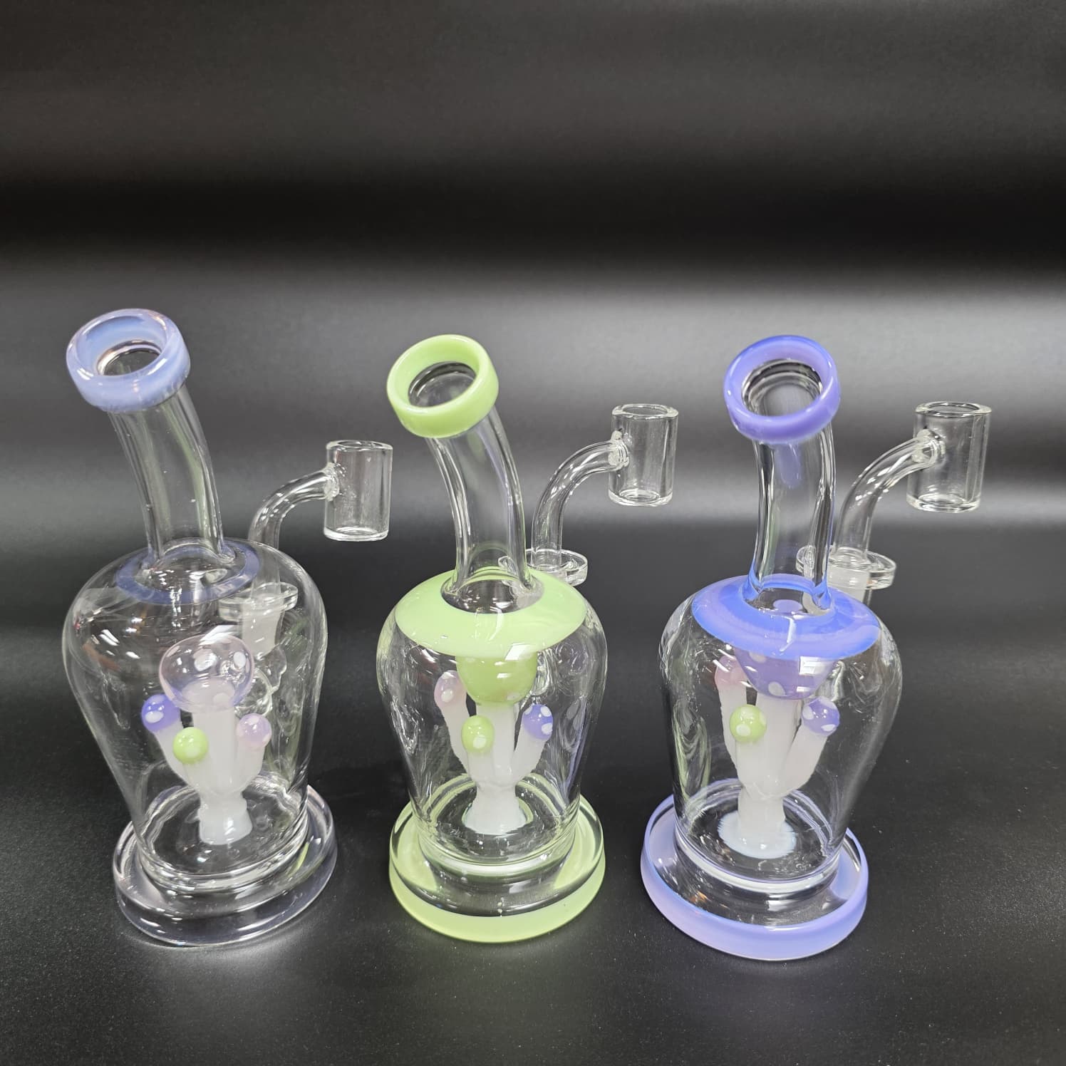 6''  Mushroom Percolator Dab Rig Water Pipe With 14 MM Male Banger
