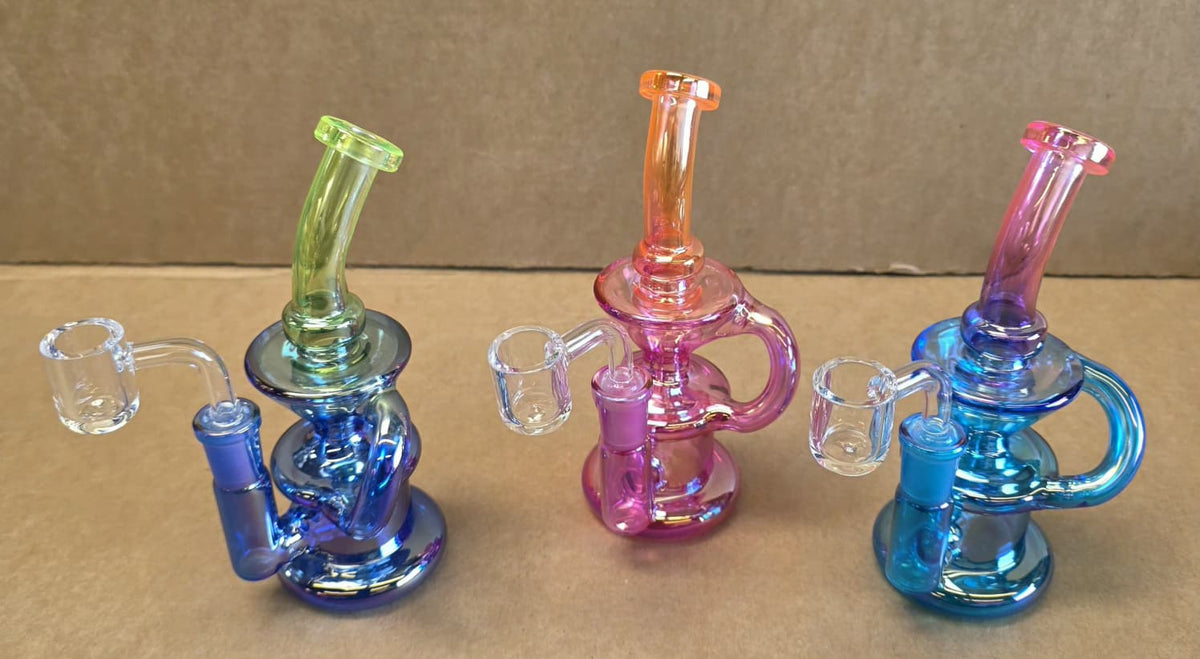 6'' Colorful Dab Rig Water Pipe With 14 MM Male Banger