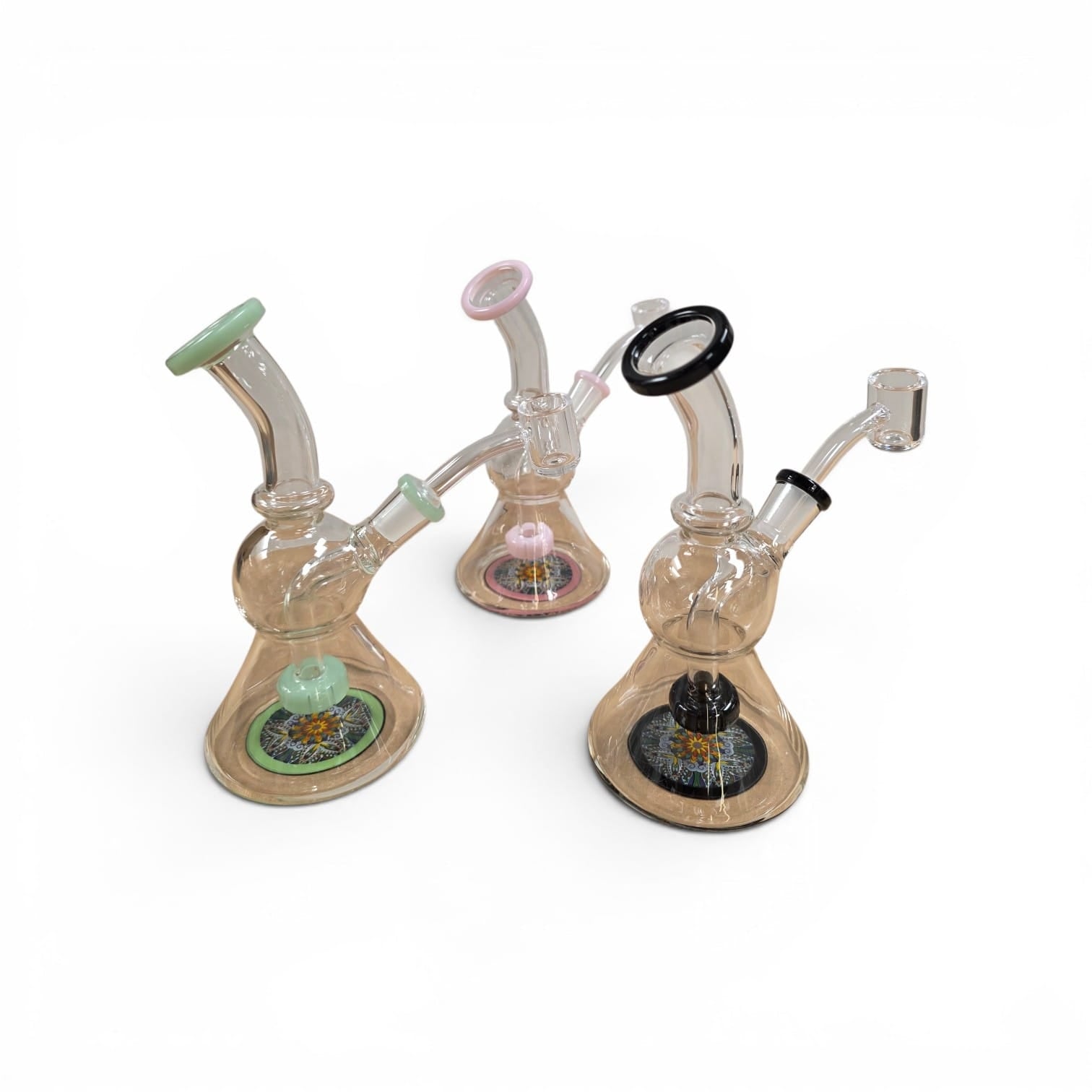 6" Fancy Tube Color Dab Rig Water Pipe