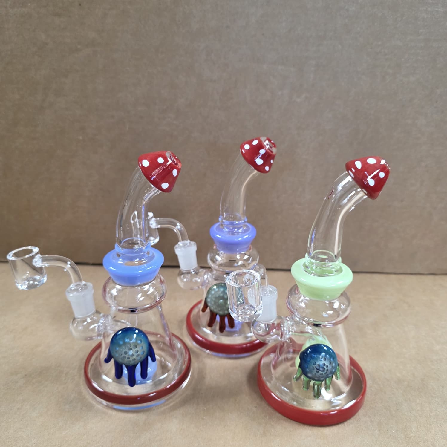 Tube Color Flat Bottom Dab Rig Water Pipe With 14 MM Bowl