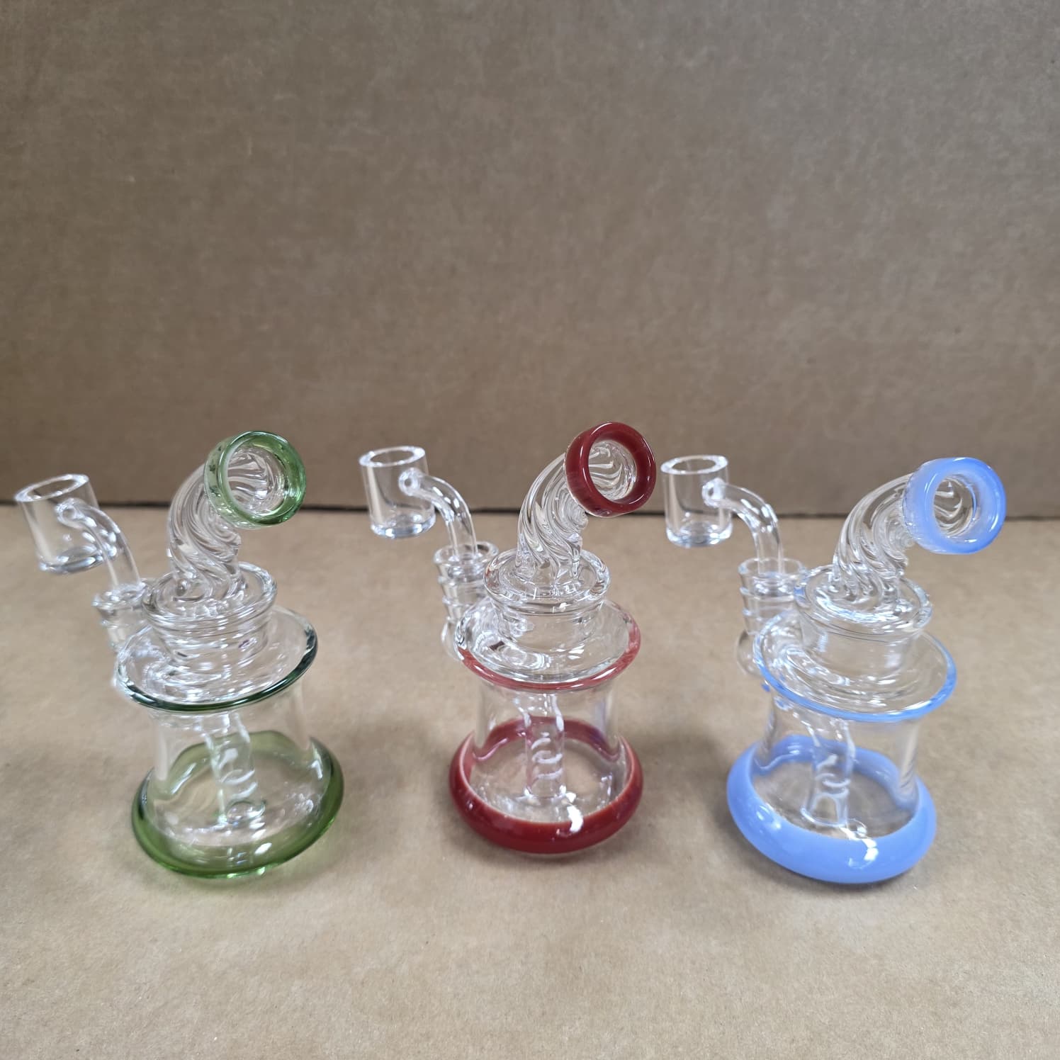 Twisted Tube Color Dab Rig Water Pipe With 14 MM Bowl