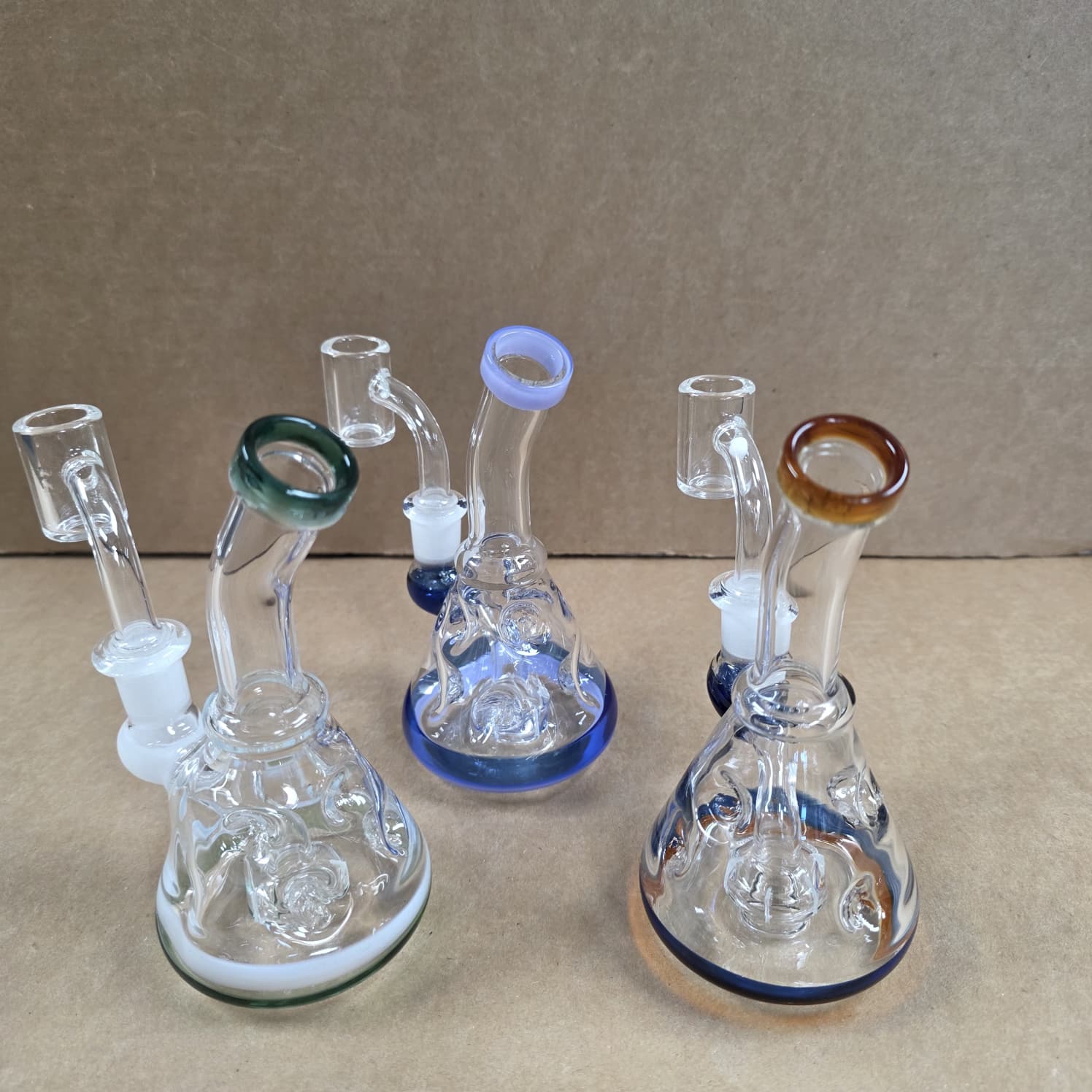 Beaker Base Color tube  Rig Water Pipe With 14 MM Male Banger
