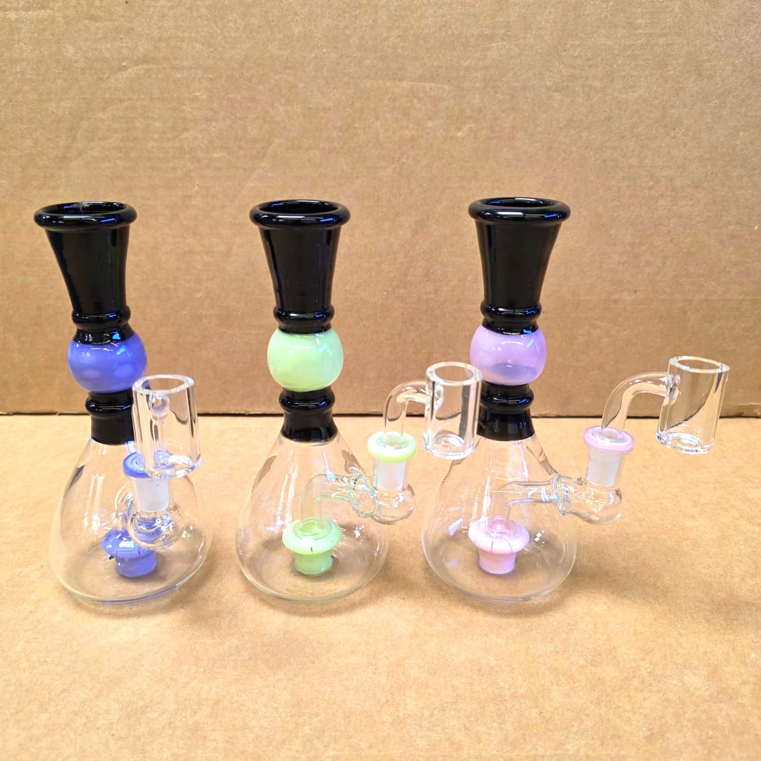 7'' Tube Color Dab Rig Water Pipe With 14 MM Bowl