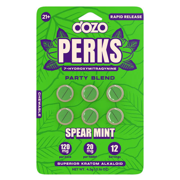 Dozo Perks 7-Hydroxymitragynine (7-OH) 6 Tablets Per Blister, 120mg Per Pack