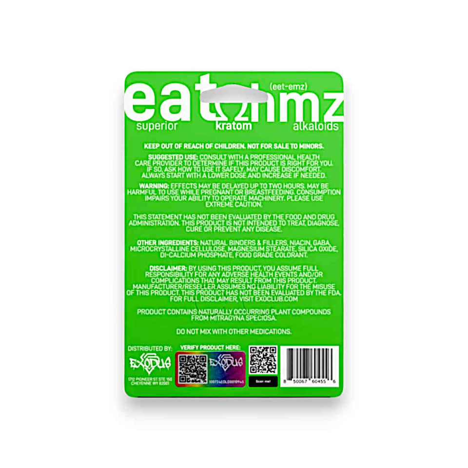 Eat OHMZ Kratom Extract Green Pseudo+7-OH 20mg Per Tablet