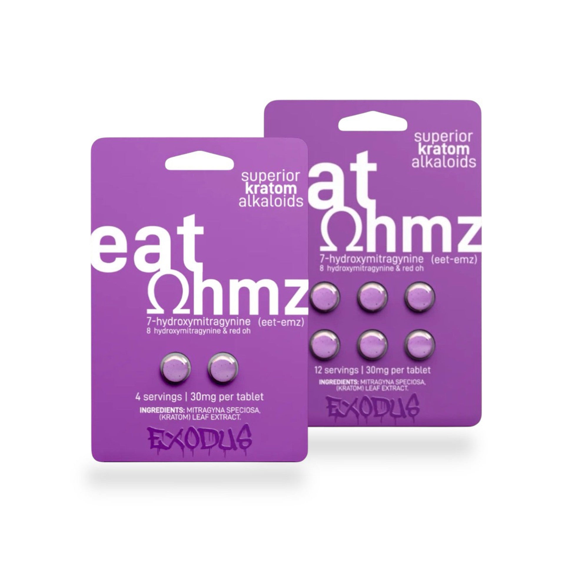 Eat OHMZ Kratom Extract Purple 7-OH+8-OH+Red-OH 30mg Per Tablet