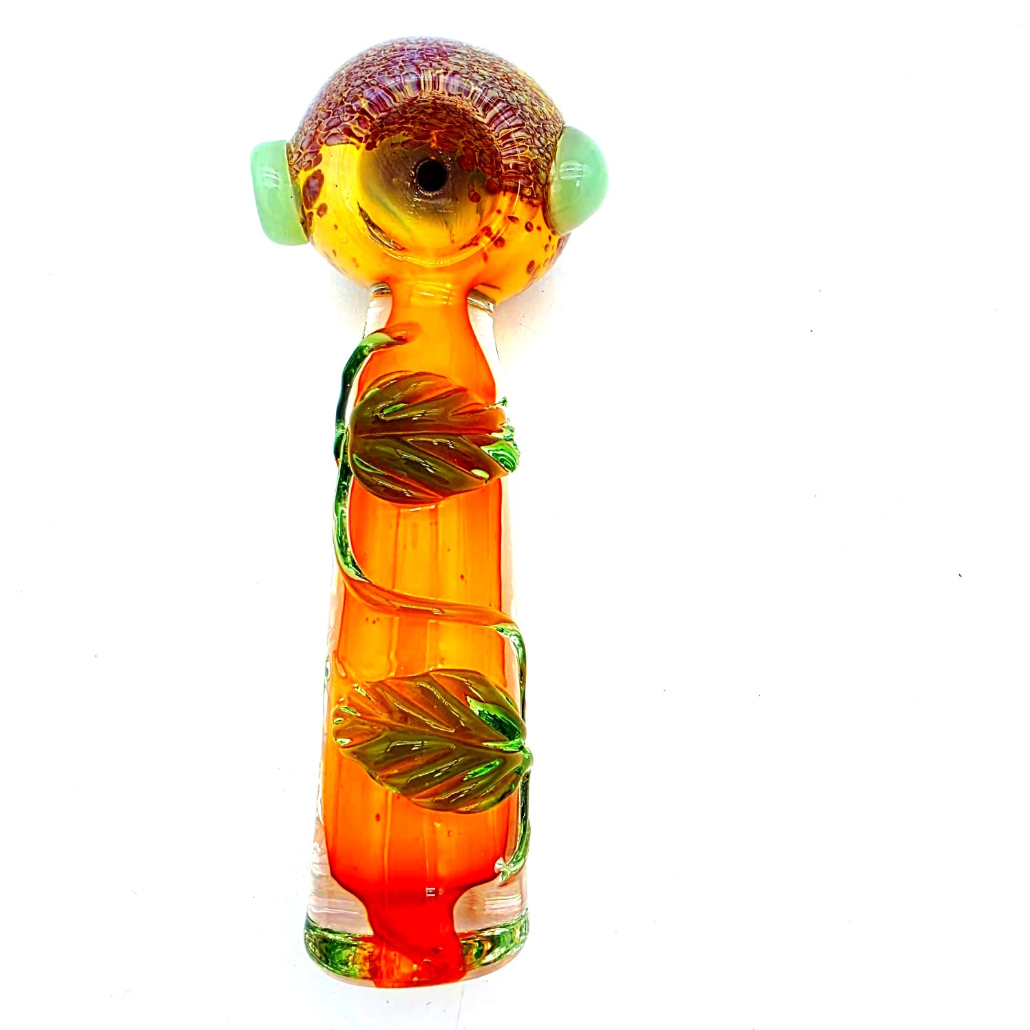 Gold Fumed Leaf Art Heavy Duty Glass Pipe