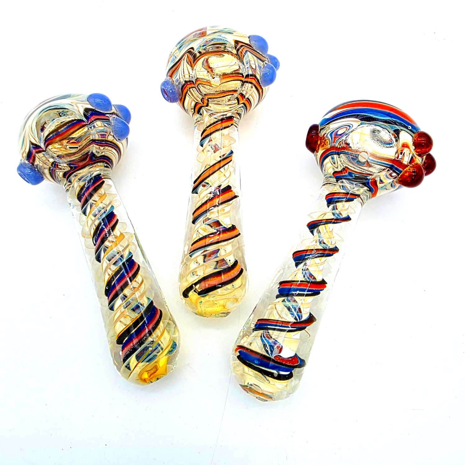 Thick Swirl Multi Color Heavy Duty Glass Hand Pipe