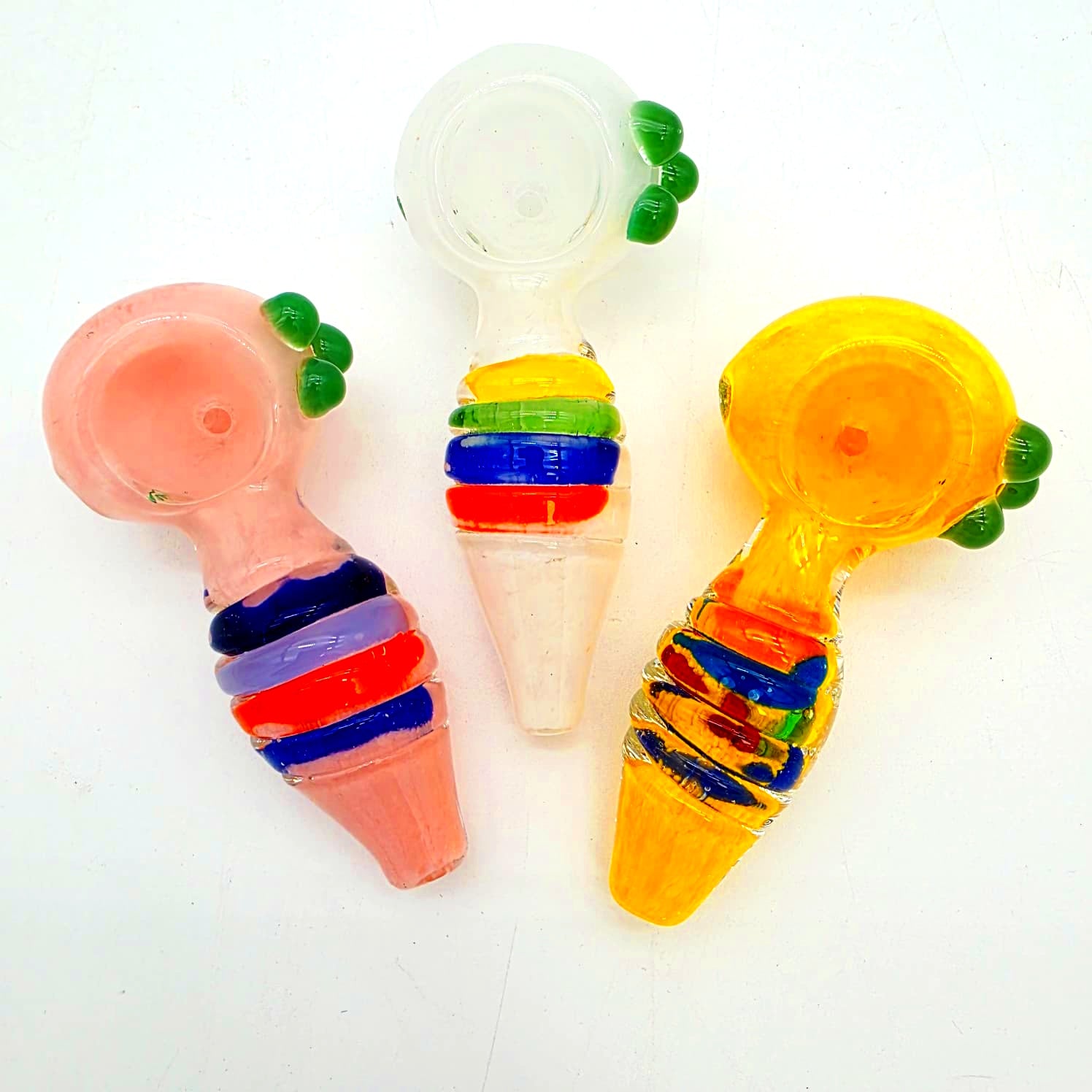 Multi  Color Heavy Duty Glass Hand Pipe